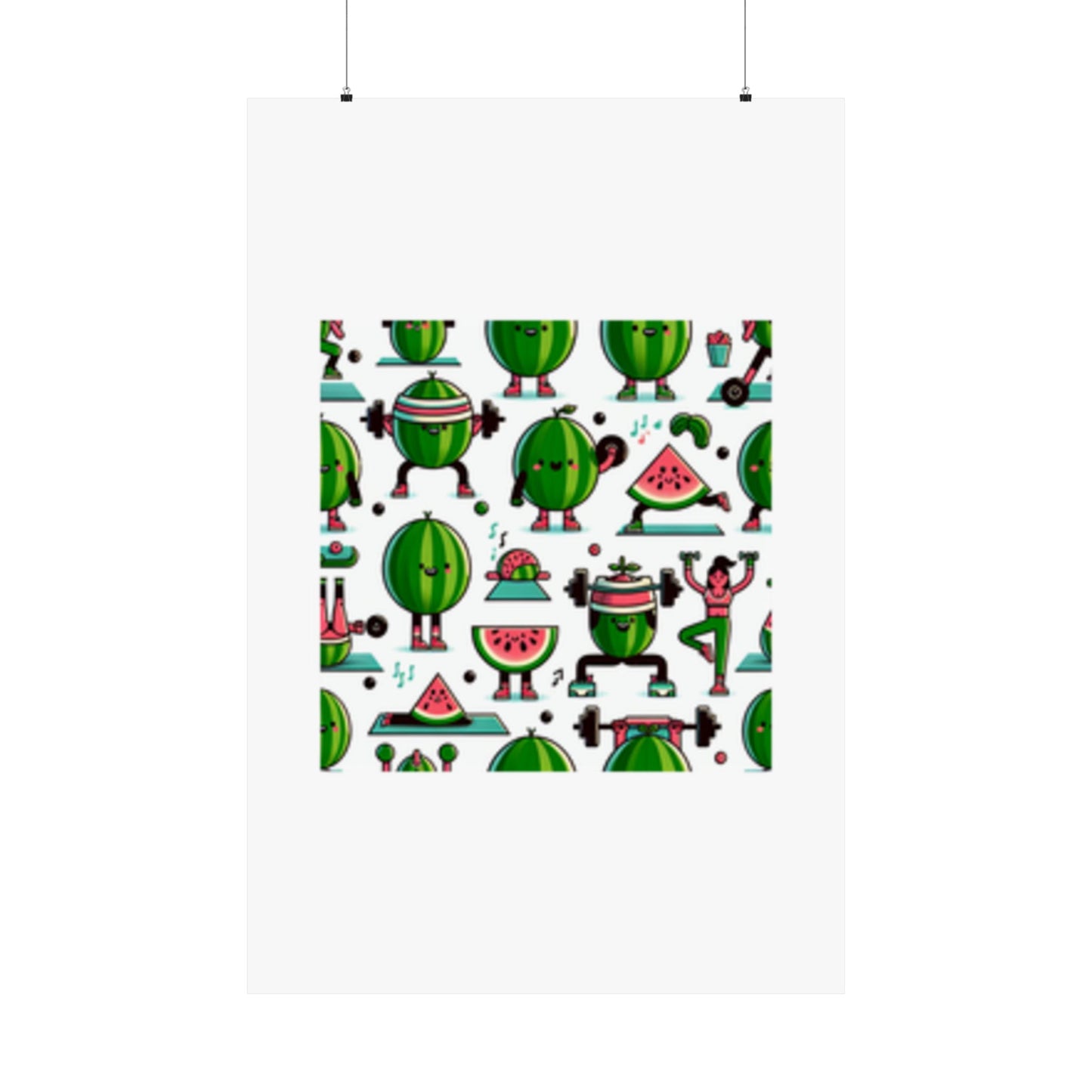 Watermelon Workout Club Cute Food Fitness Wall Art Poster