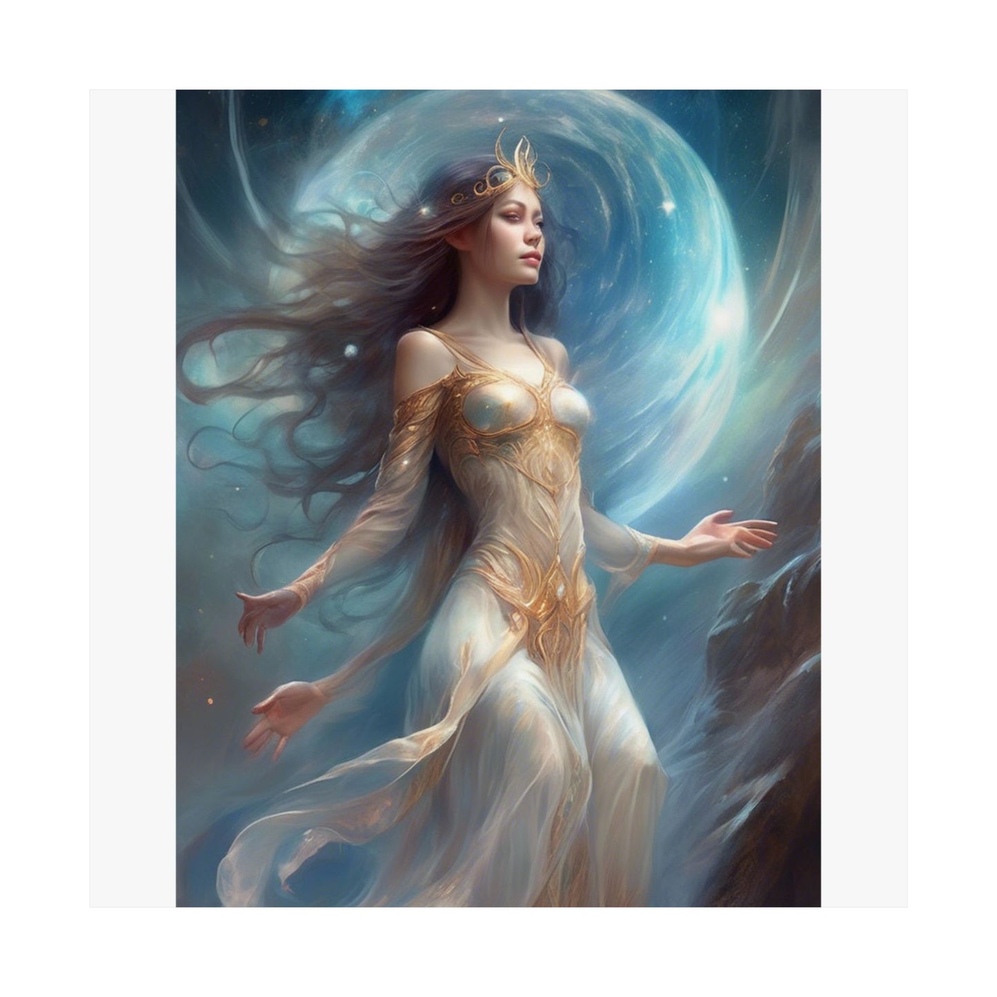 Lunar Celestial Queen Fantasy Portrait Poster