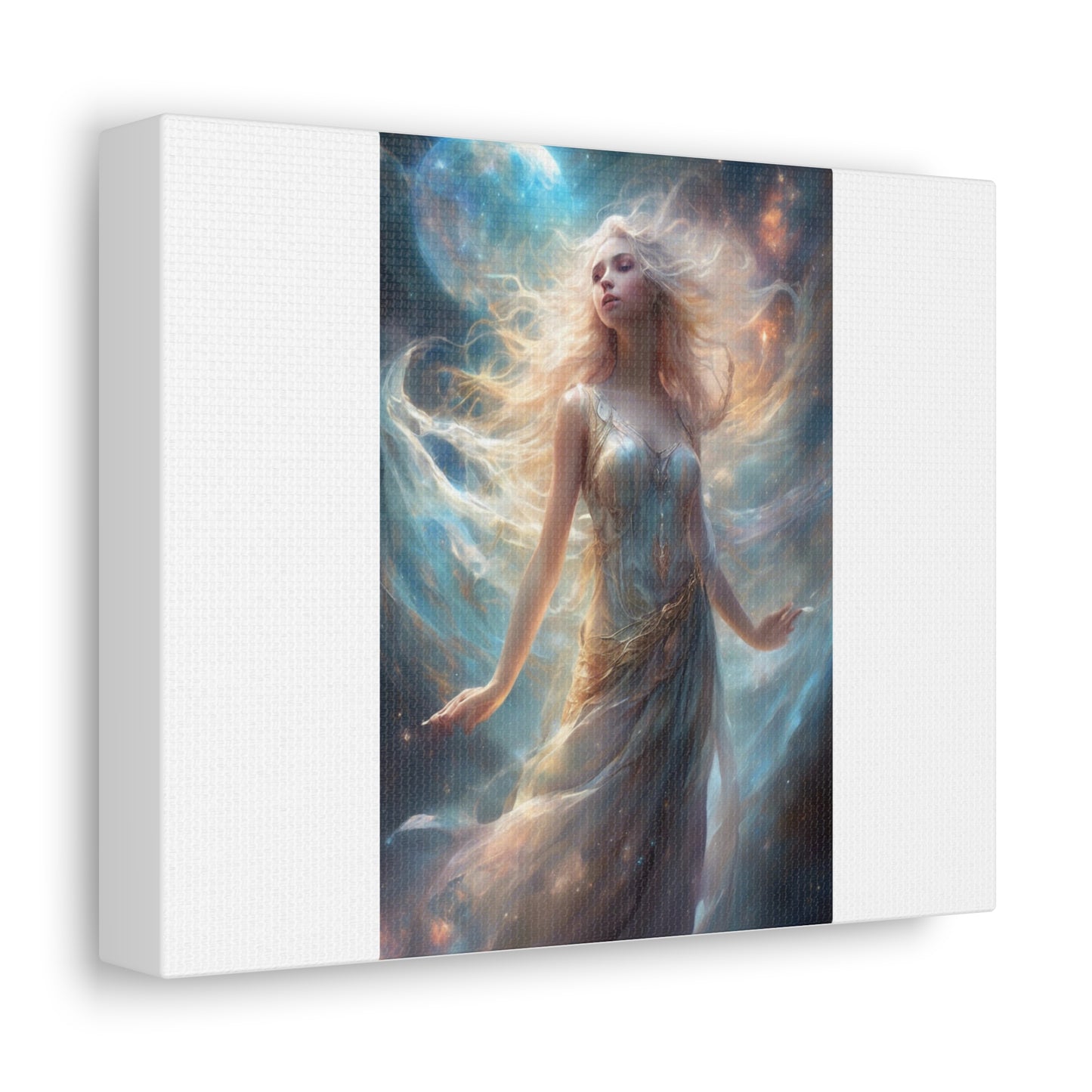 Moonlit Celestial Maiden Fantasy Portrait Canvas