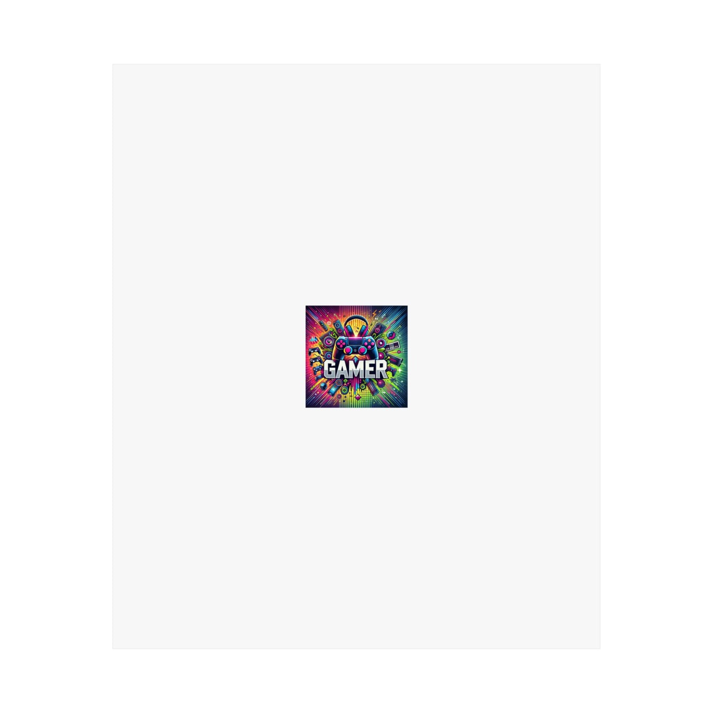 Neon Gamer Energy Retro Arcade Gaming Wall Art Poster