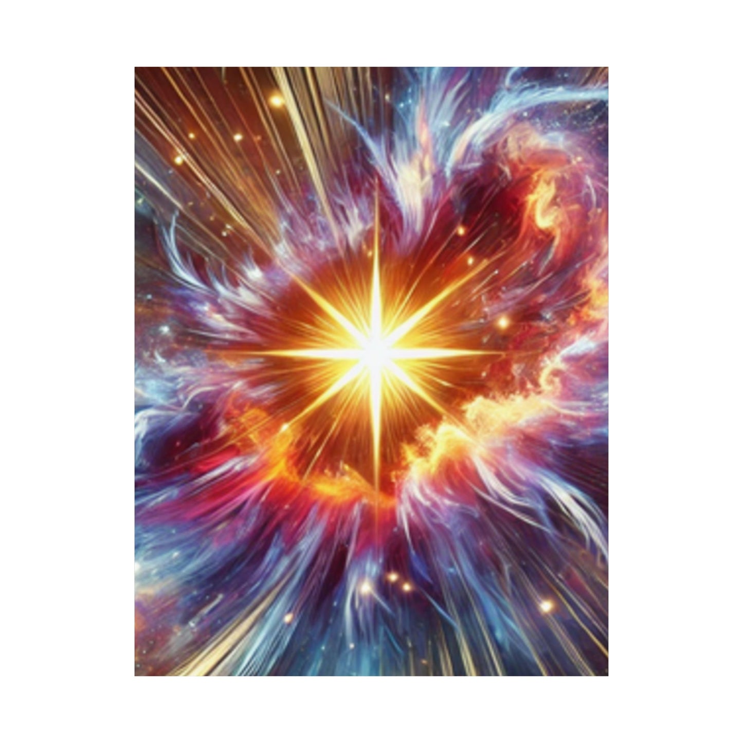 Cosmic Starburst Energy Abstract Space Poster Wall Art Decor