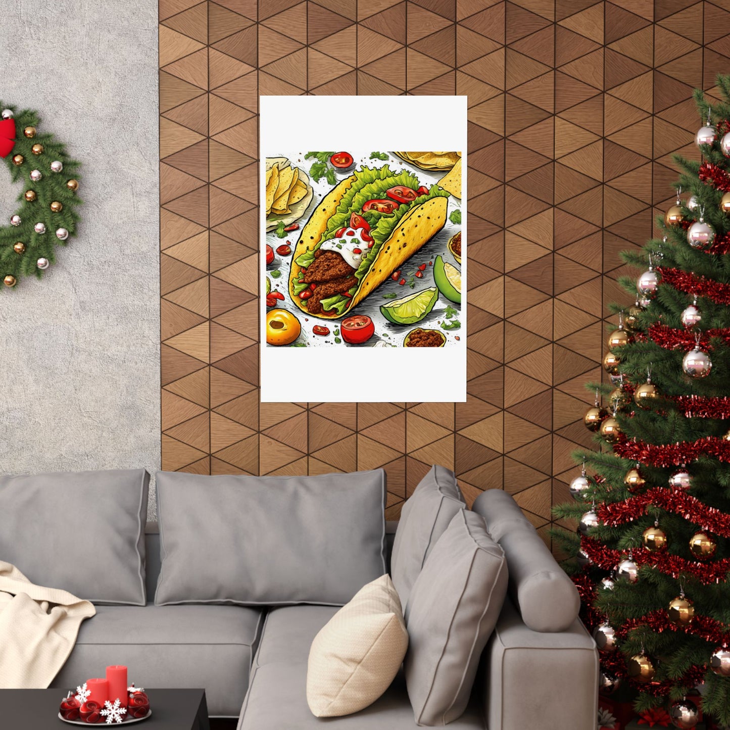 Bold Taco Illustration Foodie Gift Art Poster
