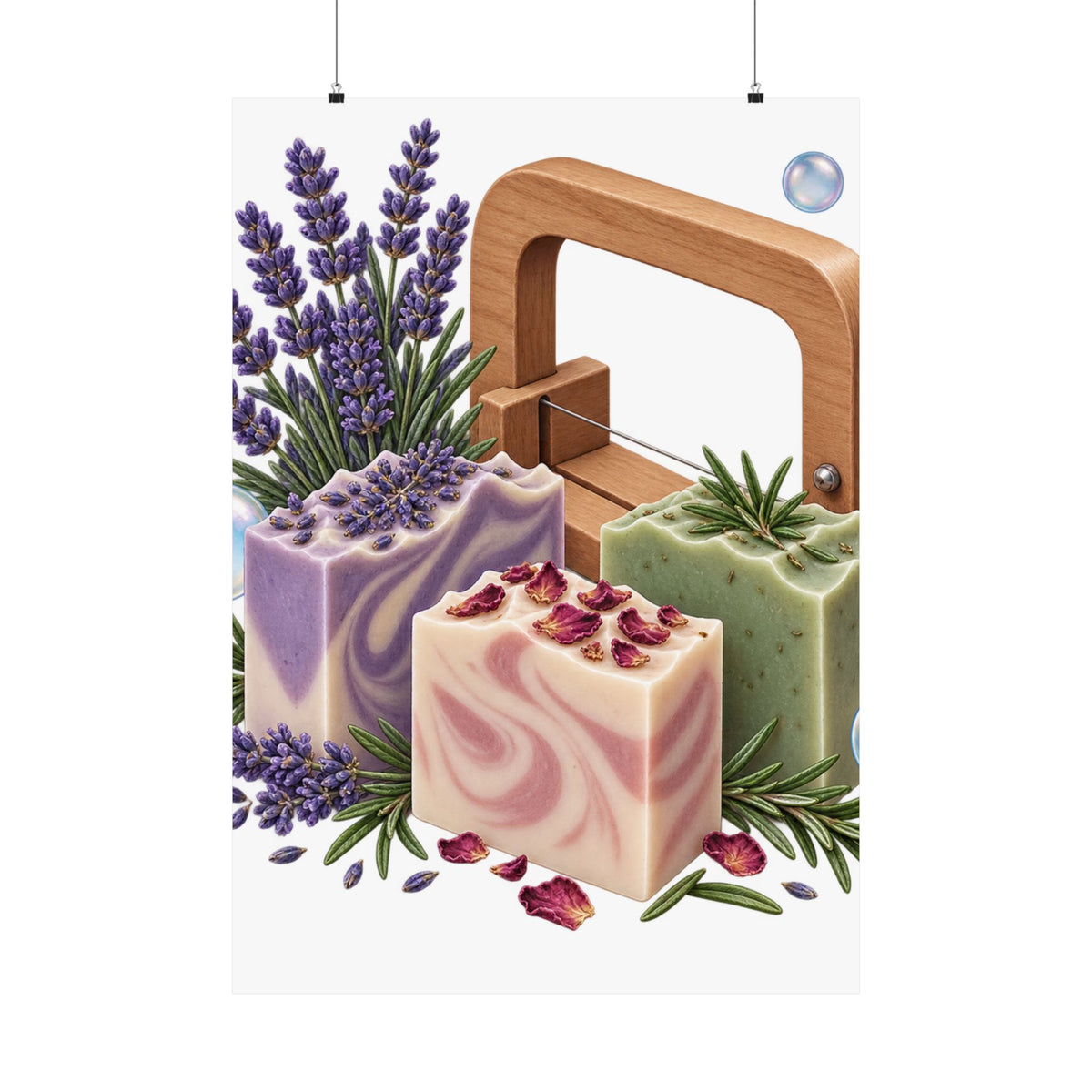 Botanical Soap Making Lavender and Herbs Poster