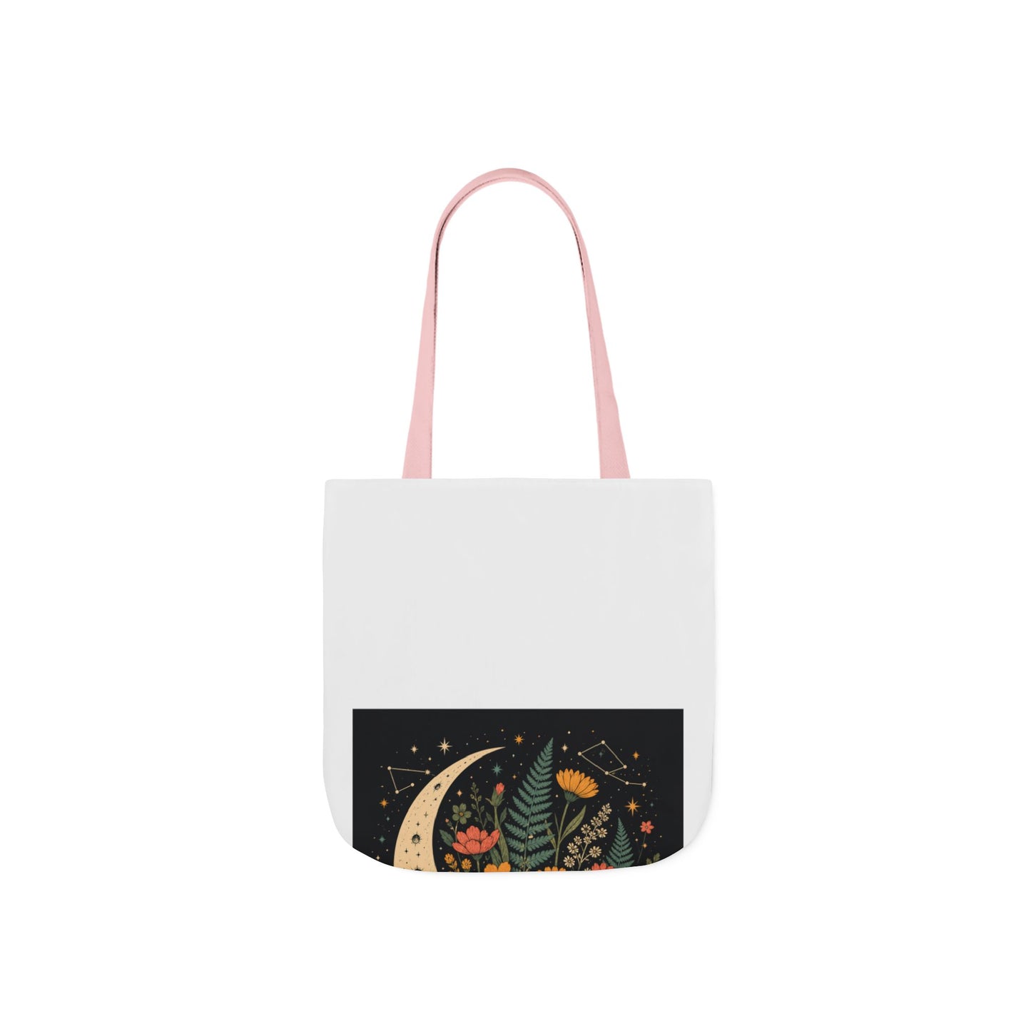 Celestial Wildflower Crescent Moon Botanical Tote Bag