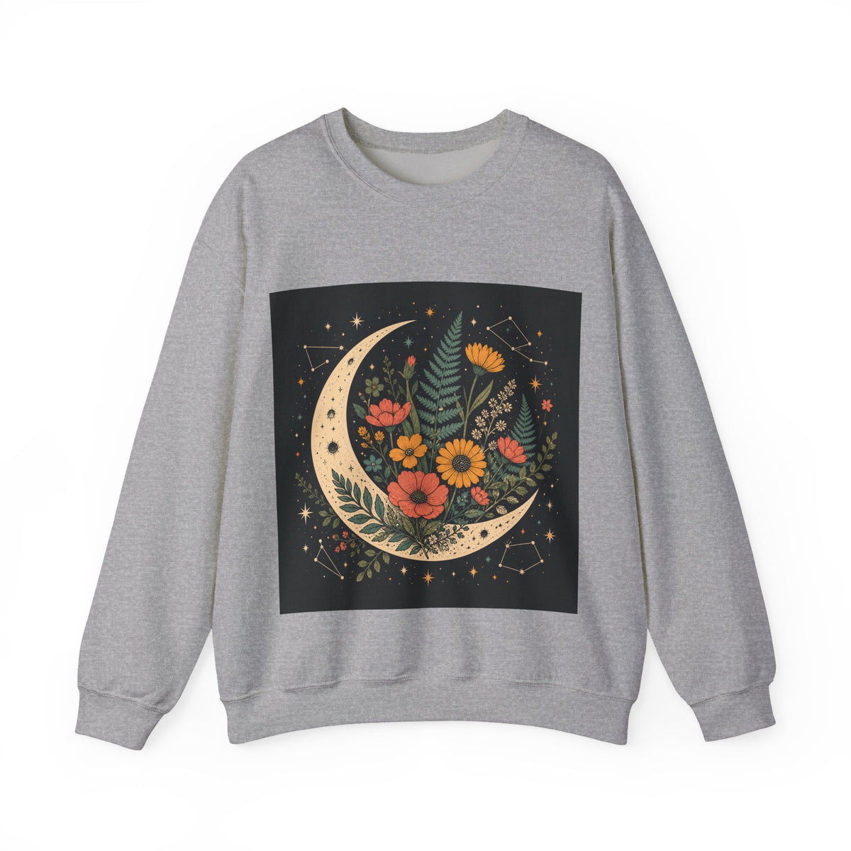 Celestial Wildflower Moon Botanical Art Sweatshirt