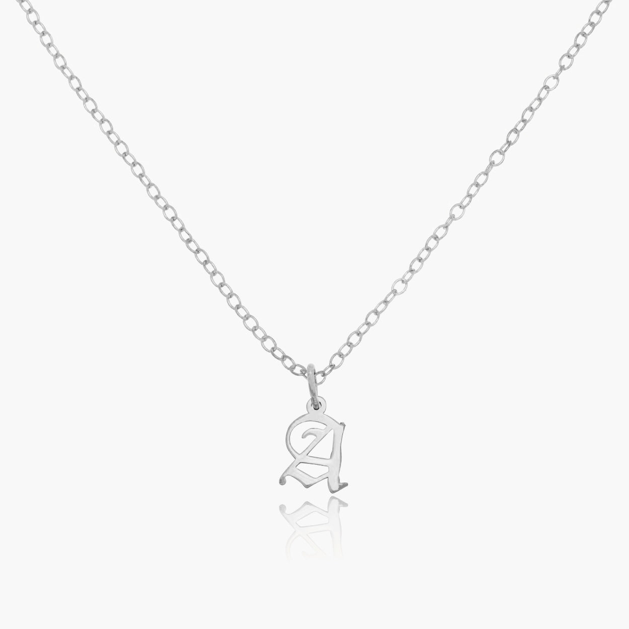 Mini Gothic Initial Necklace