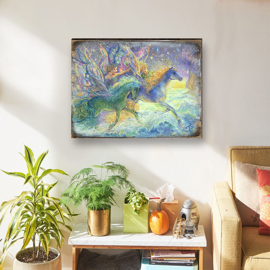 Race You to Fairyland Fantasy Wooden Wall Art by Josephine Wall - Fantasy Decor - 852134-JW