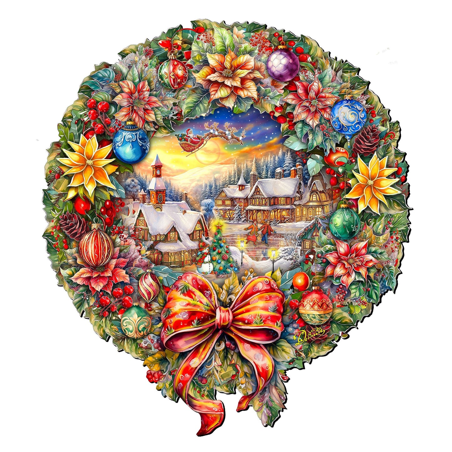 Christmas Wreath Holiday Door Decor by G. Debrekht - Christmas Decor - 8652802H