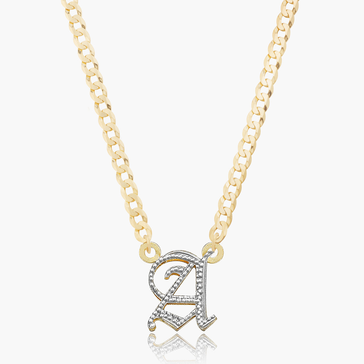 Double Plated Gothic Initial Necklace
