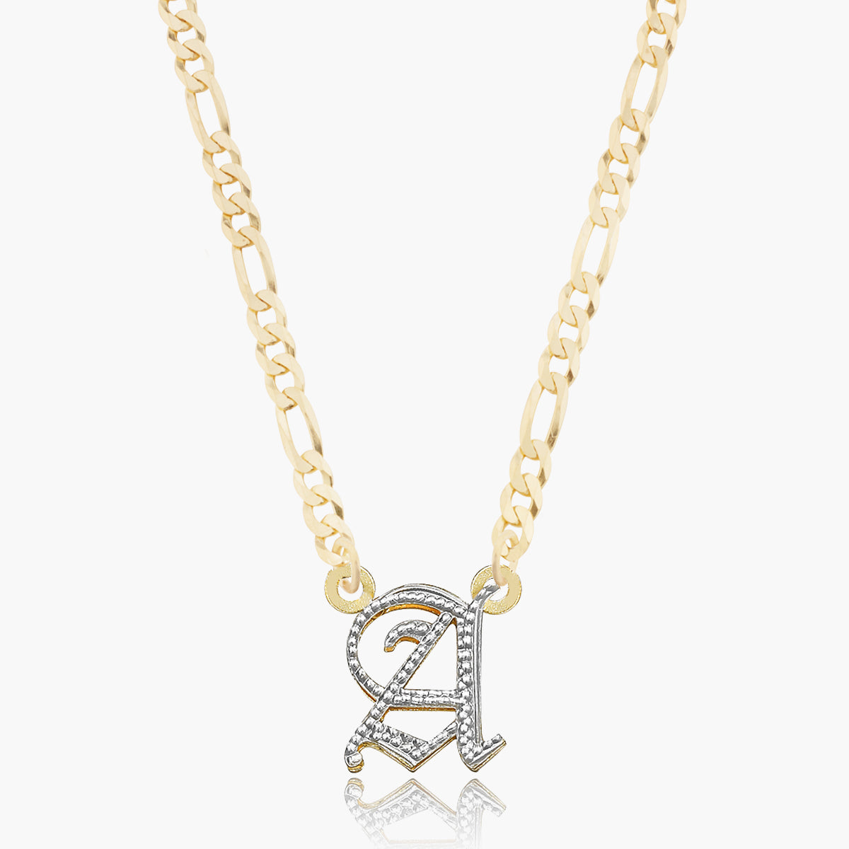 Double Plated Gothic Initial Necklace