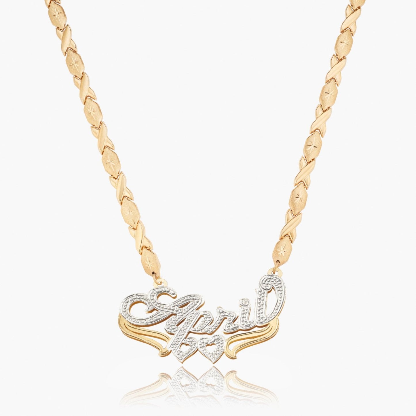 Double Plated Heart Name Necklace