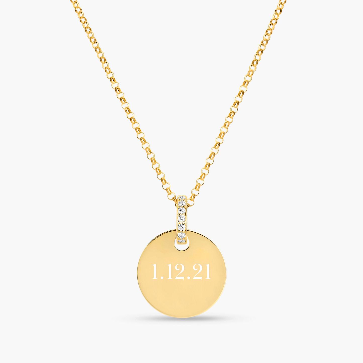 Engraved Circle with Iced Loop