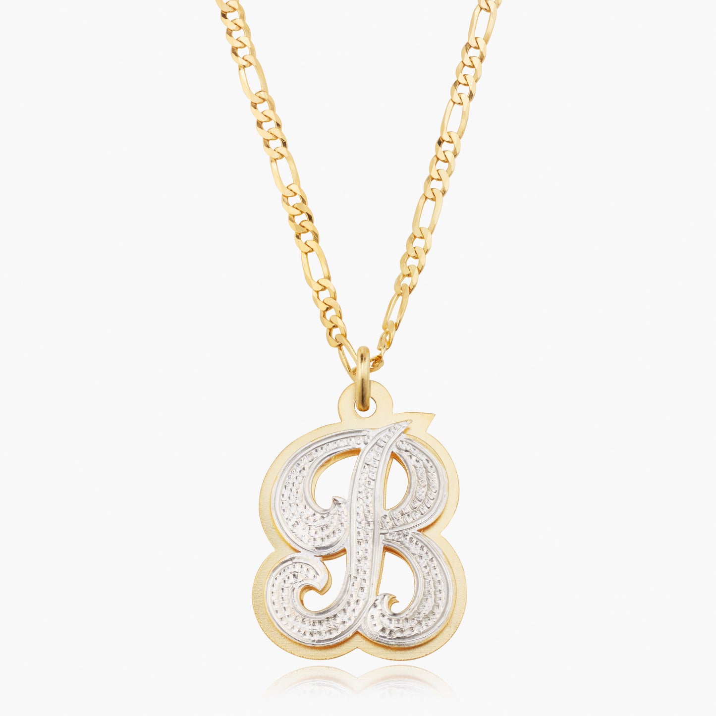 Double Plated Iced Out Initial Necklace