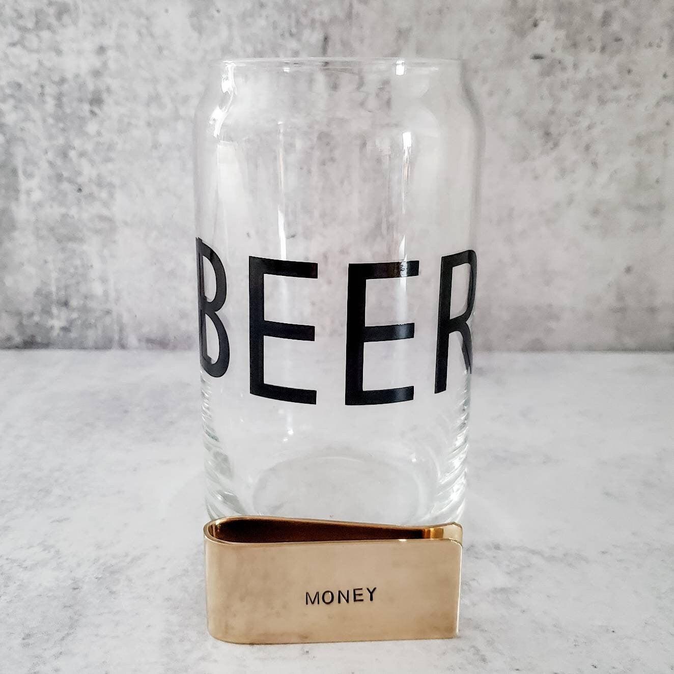BEER MONEY Glass and Money Clip Gift