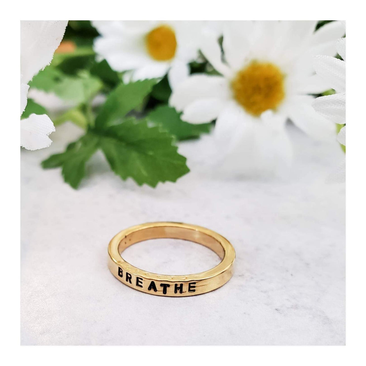 BREATHE Gold Plated Band Ring