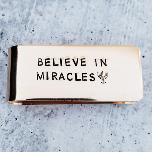 Believe in Miracles Chanukah Money Clip
