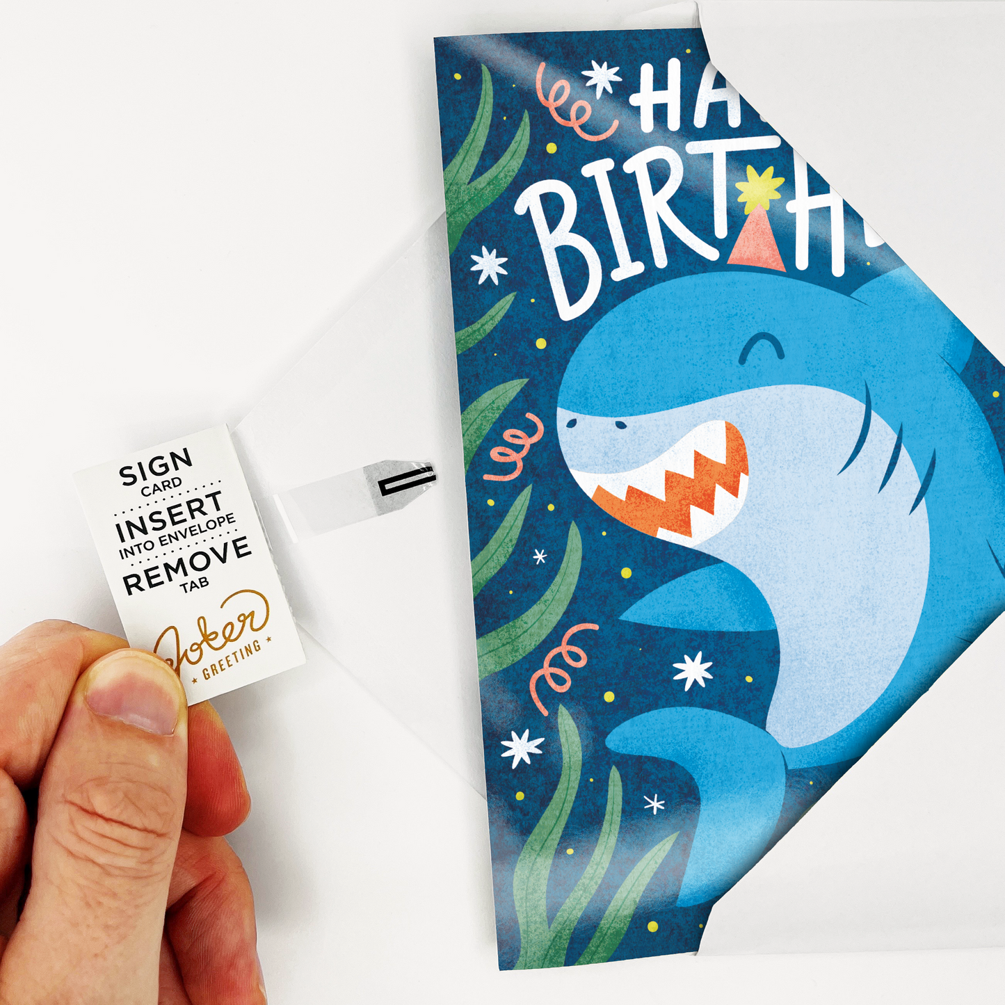 Endless Baby Shark Birthday Card with Glitter