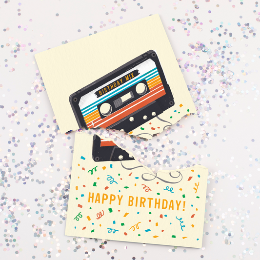 Endless "Never Gonna Give You Up" Birthday Card with Glitter
