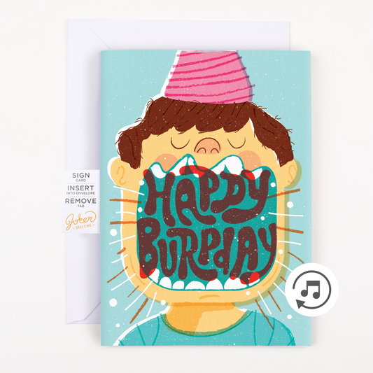 Endless Burp Day Card with Glitter