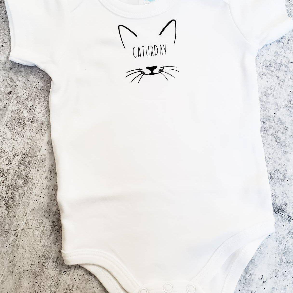 CATURDAY Short Sleeve Baby Bodysuit OR Toddler Tee
