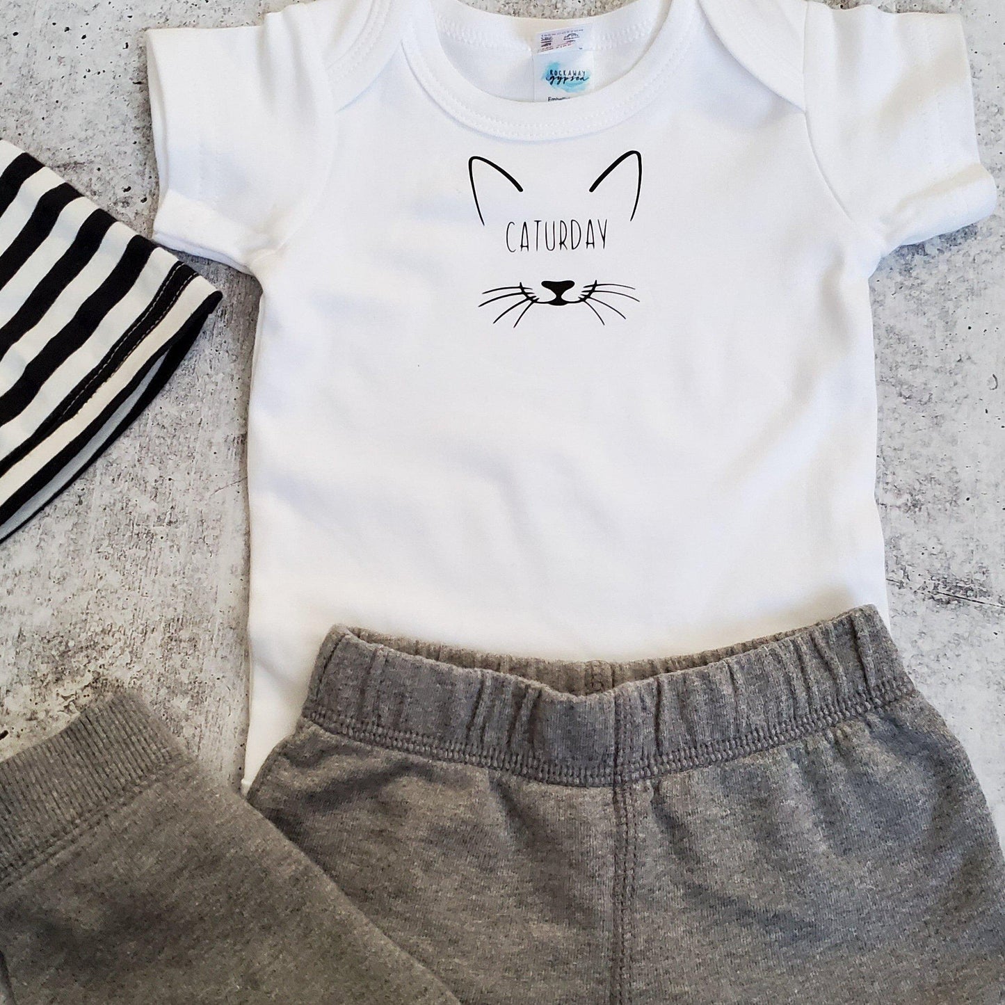 CATURDAY Short Sleeve Baby Bodysuit OR Toddler Tee