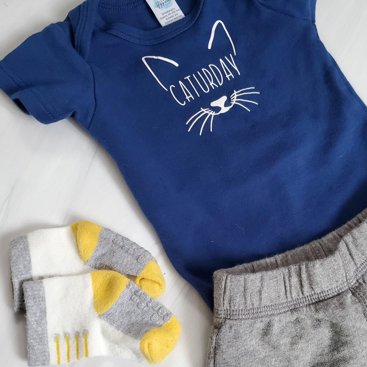 CATURDAY Short Sleeve Baby Bodysuit OR Toddler Tee