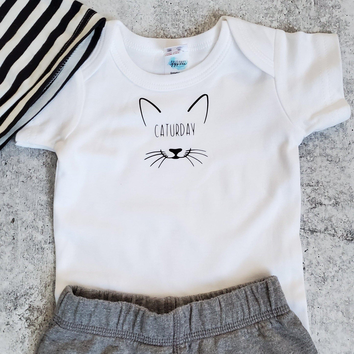 CATURDAY Short Sleeve Baby Bodysuit OR Toddler Tee