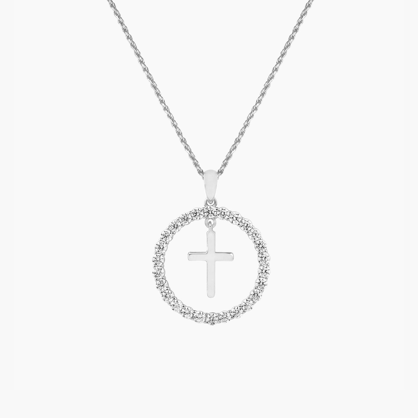 The Iced Coin With Dangling Cross Pendant