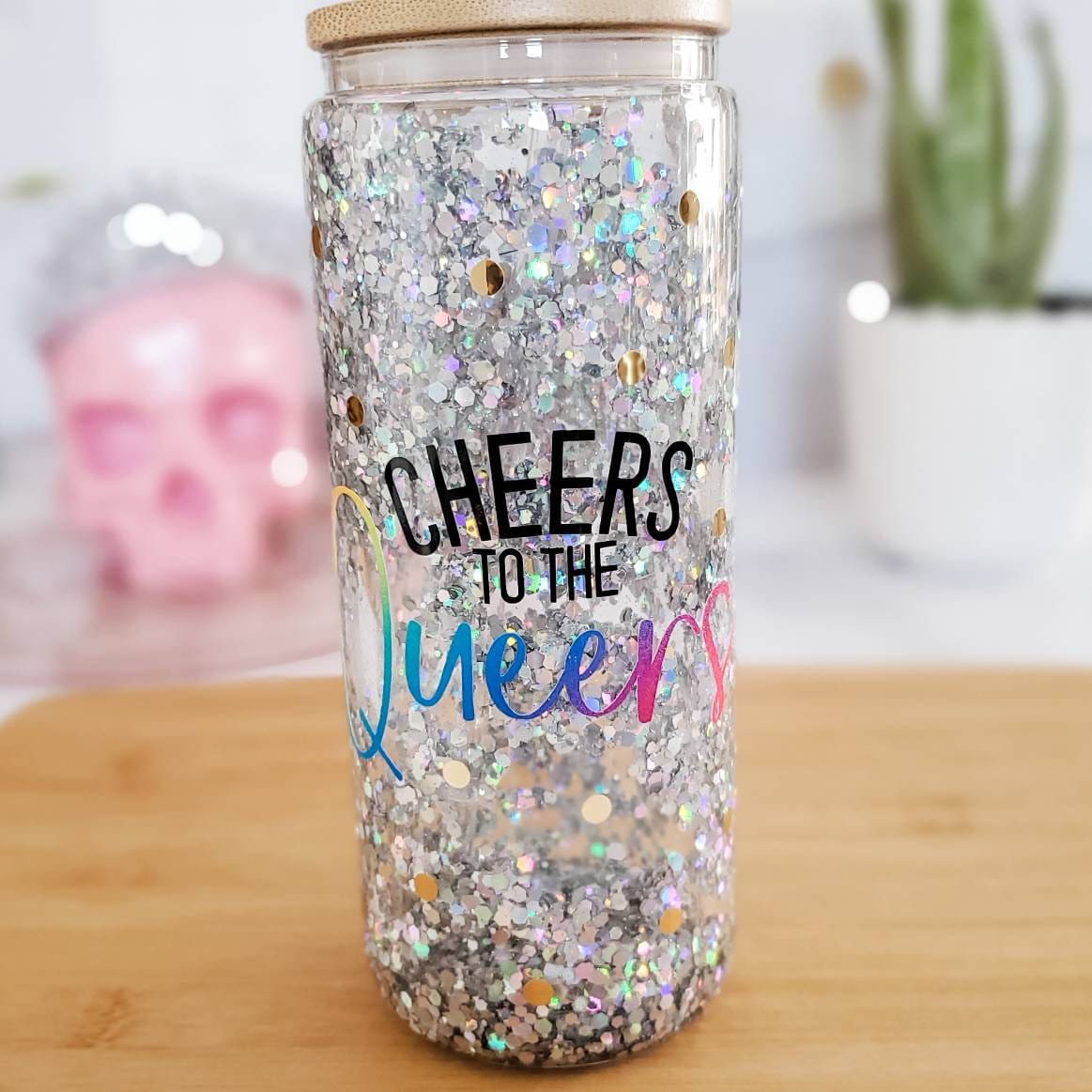 Cheers to the Queers Snowglobe Tumbler or Glass Can Cup