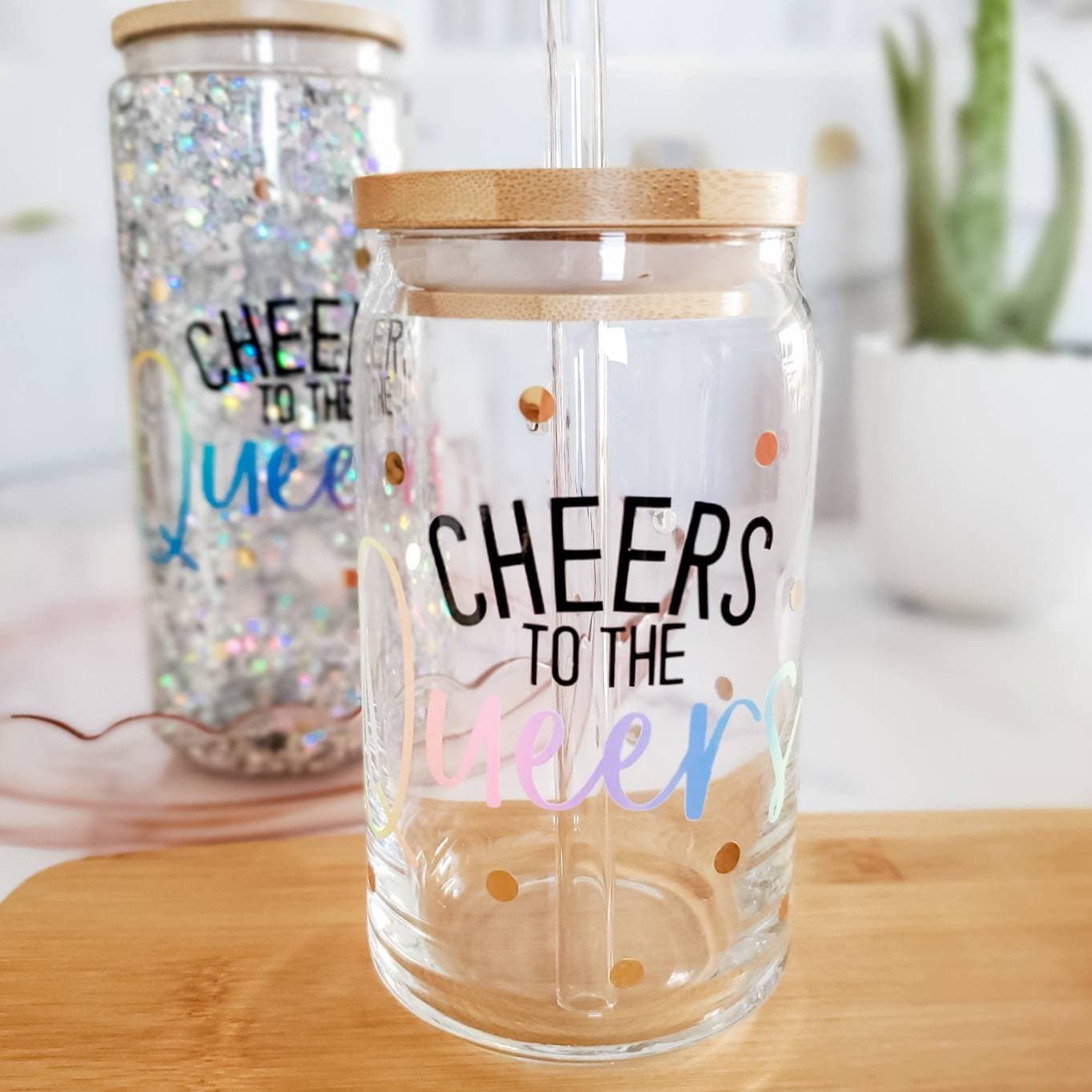 Cheers to the Queers Snowglobe Tumbler or Glass Can Cup