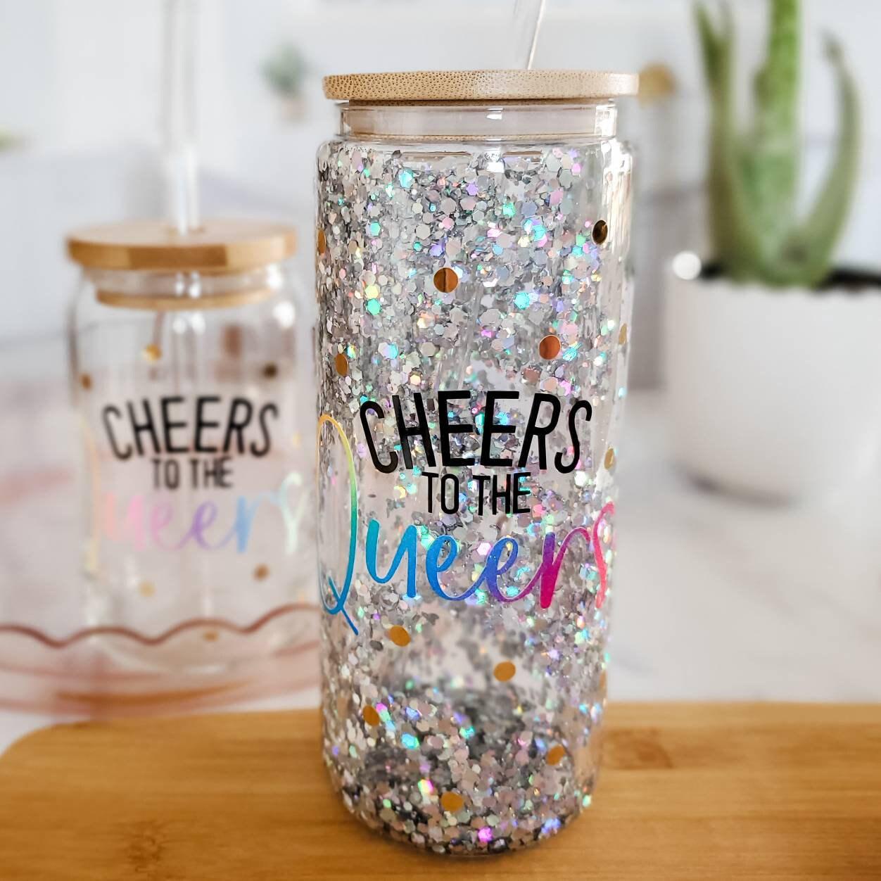 Cheers to the Queers Snowglobe Tumbler or Glass Can Cup