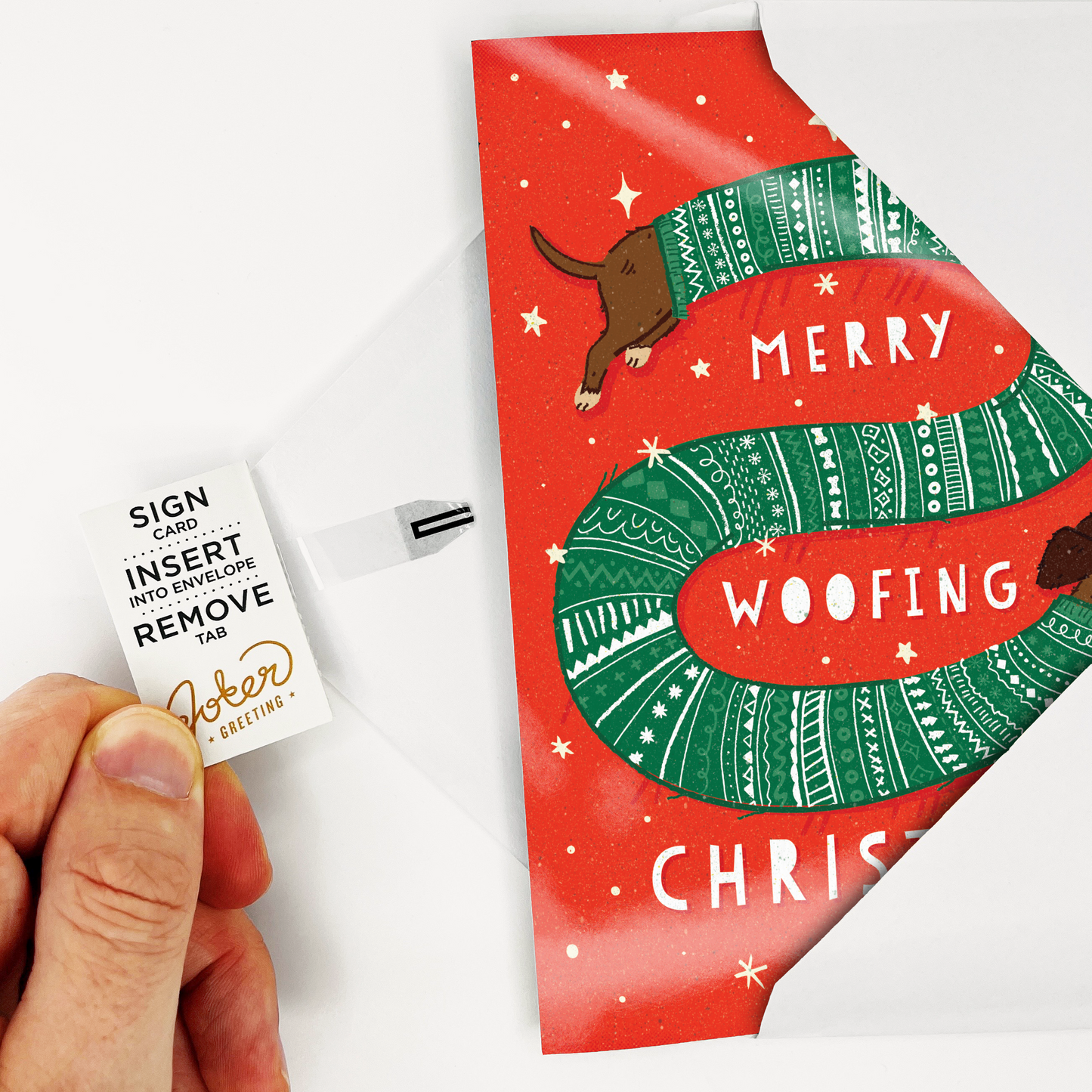 Endless Woofing Christmas Card with Glitter