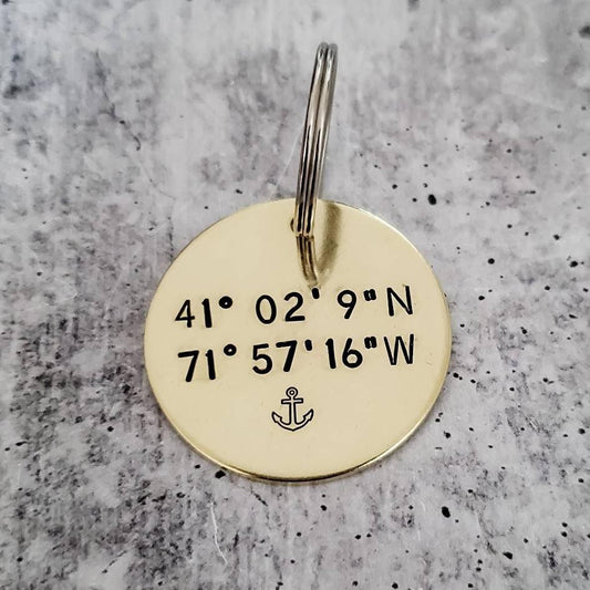 Coordinates Custom Keychain
