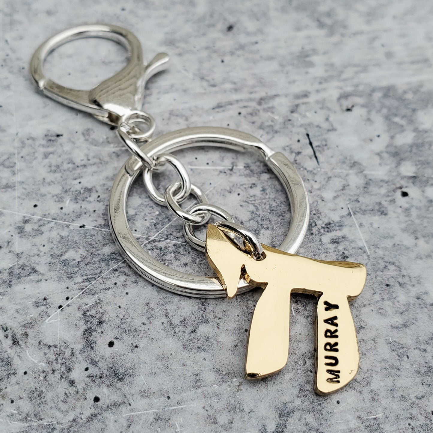 Custom Gold Chai Name Keychain