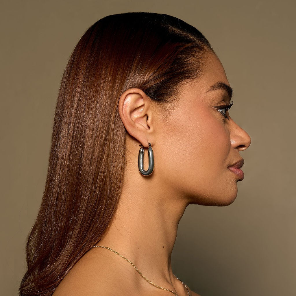 Luxe Oval Hoop Earrings