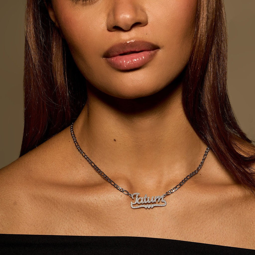 Frosted Diamond Cut Name Necklace