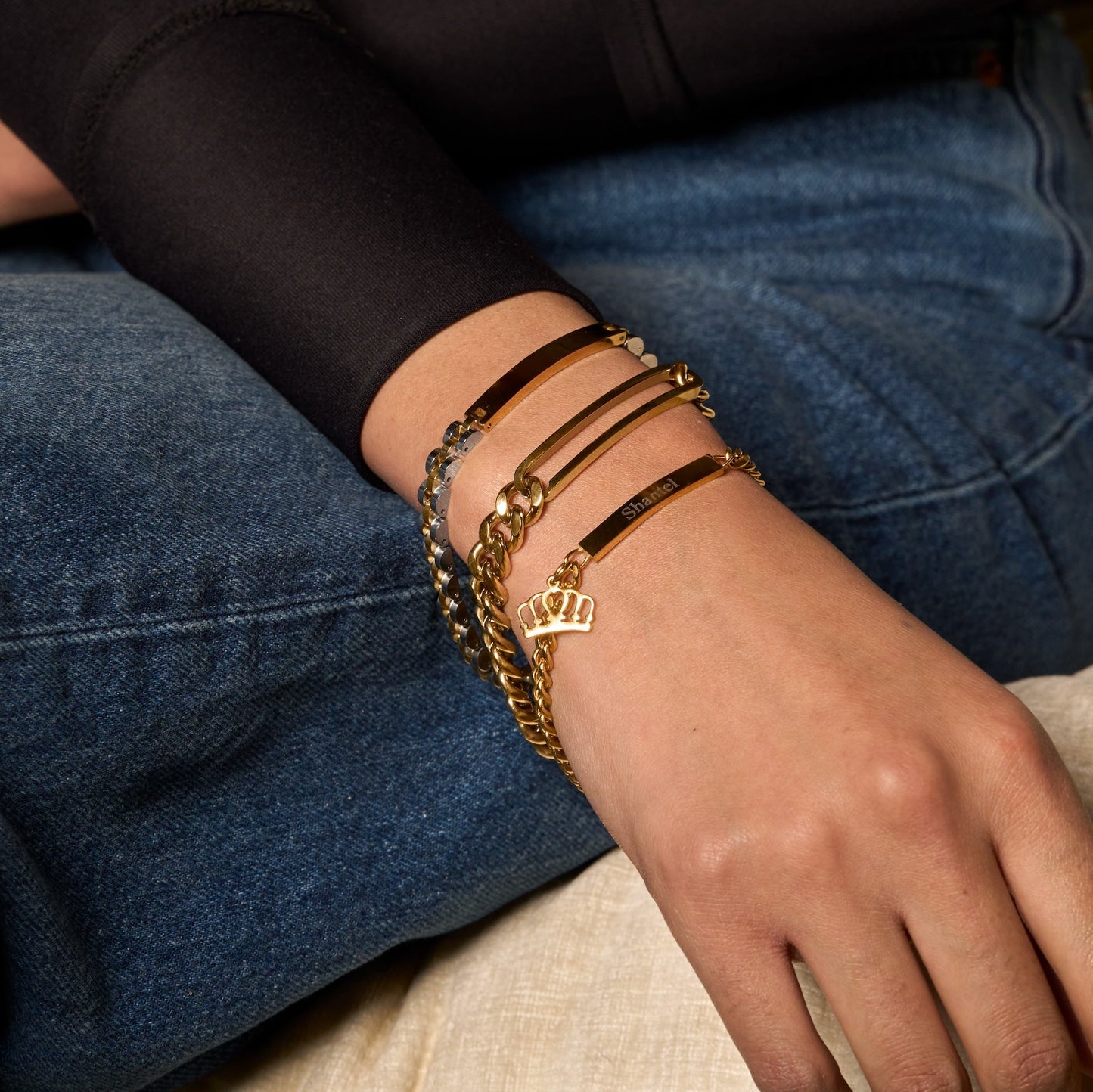 Jubilee Bracelet with Engraved Bar