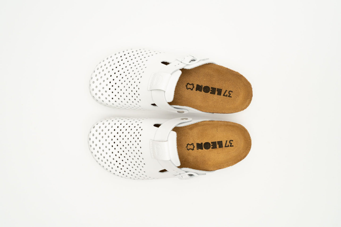 Edita by LEON– Women’s Leather Clog- Orthopedic Cork-style Clog with Adjustable Buckle