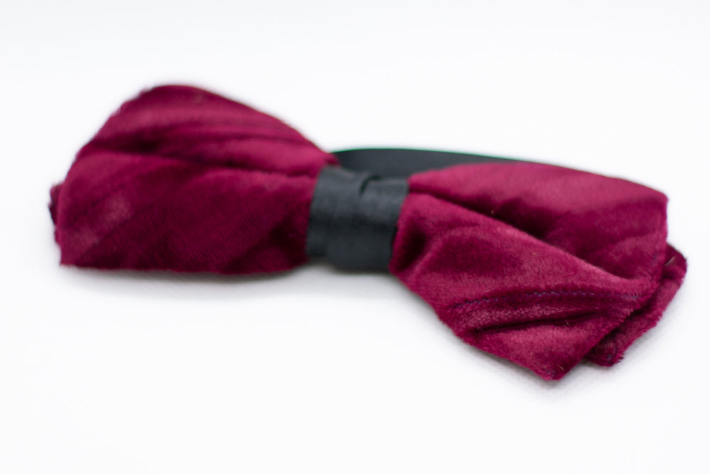 Velvet Maroon Bowtie Adjustable Formal Wedding Party Necktie Bow Tie Tuxedo