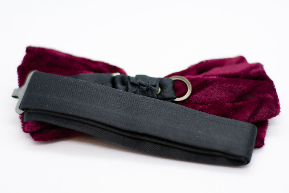 Velvet Maroon Bowtie Adjustable Formal Wedding Party Necktie Bow Tie Tuxedo