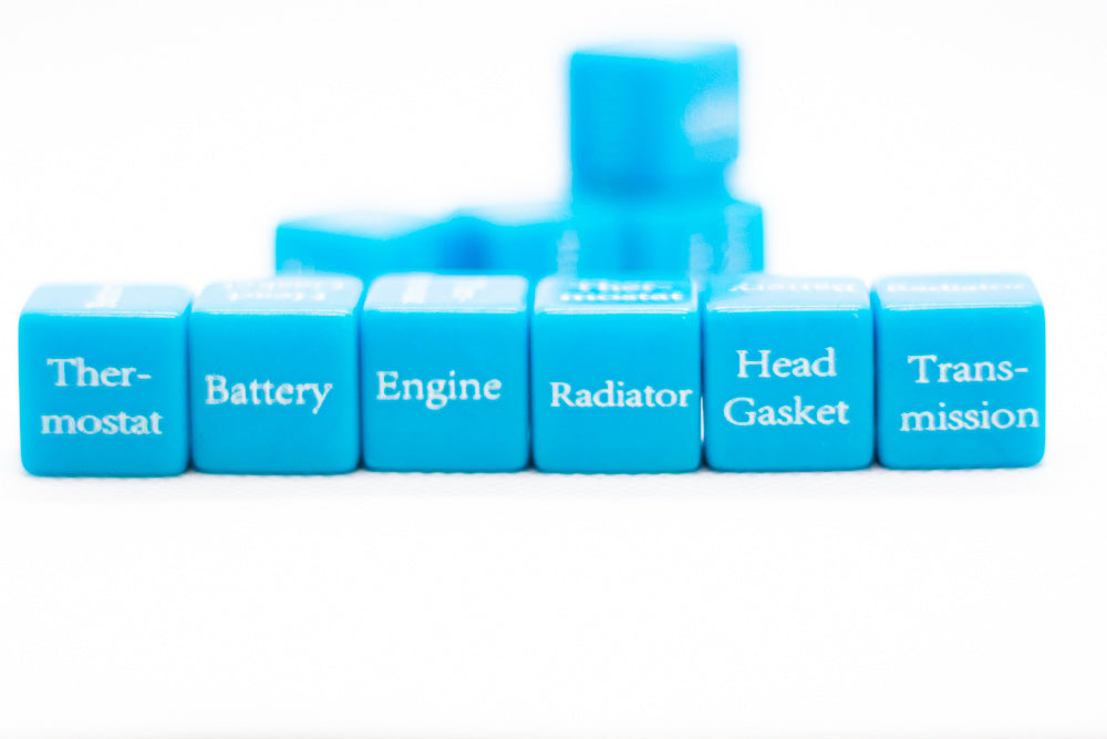 Mechanics Dice d6 | What's Wrong with Your Car Dice 6-Sided 16mm Diagnostic Dice
