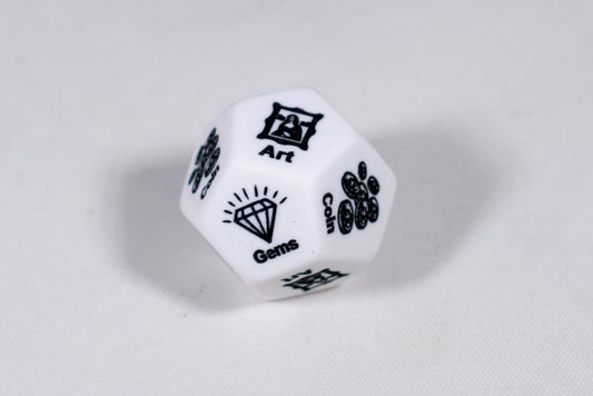 Treasure d12 Opaque White Loot Dice (Sold By Piece) | Treasure Selector Dice