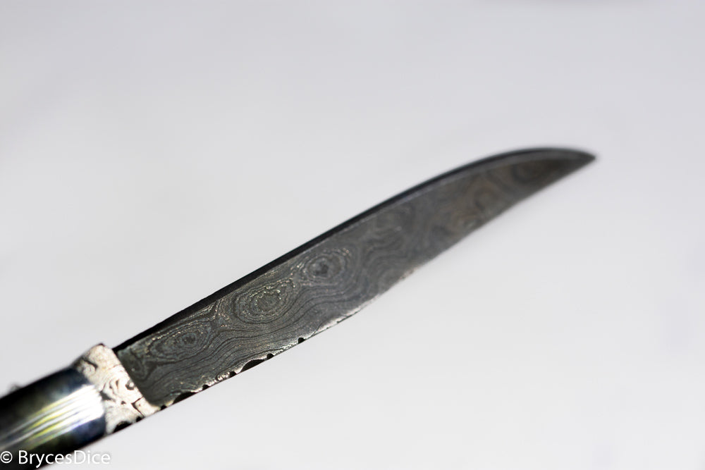 (Black) 9" Damascus Pocket Knife