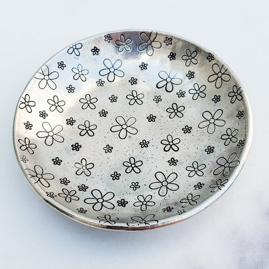 Daisy Pewter Ring Dish
