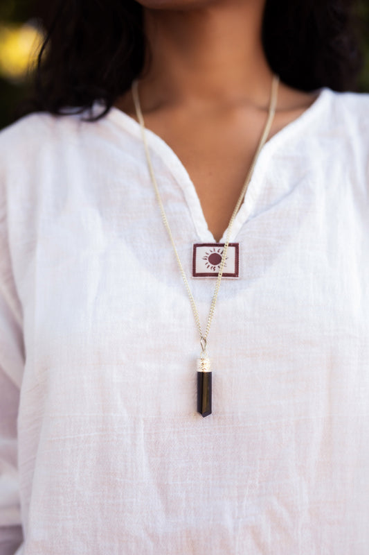 Black Tourmaline Protection Pendant (Ships from USA!)