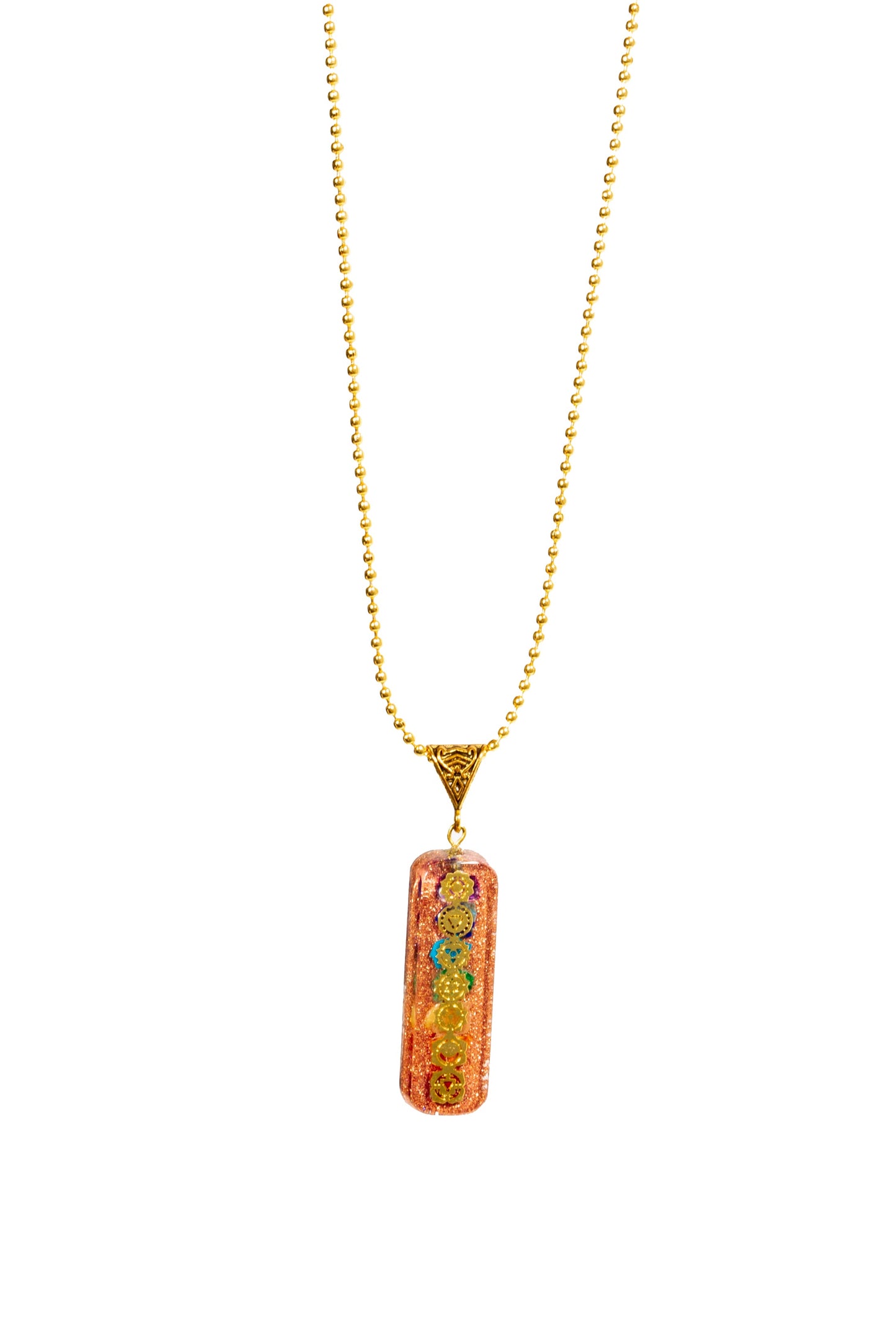 7 chakra Orgone Copper Pendant with Chain (Ships from USA!)