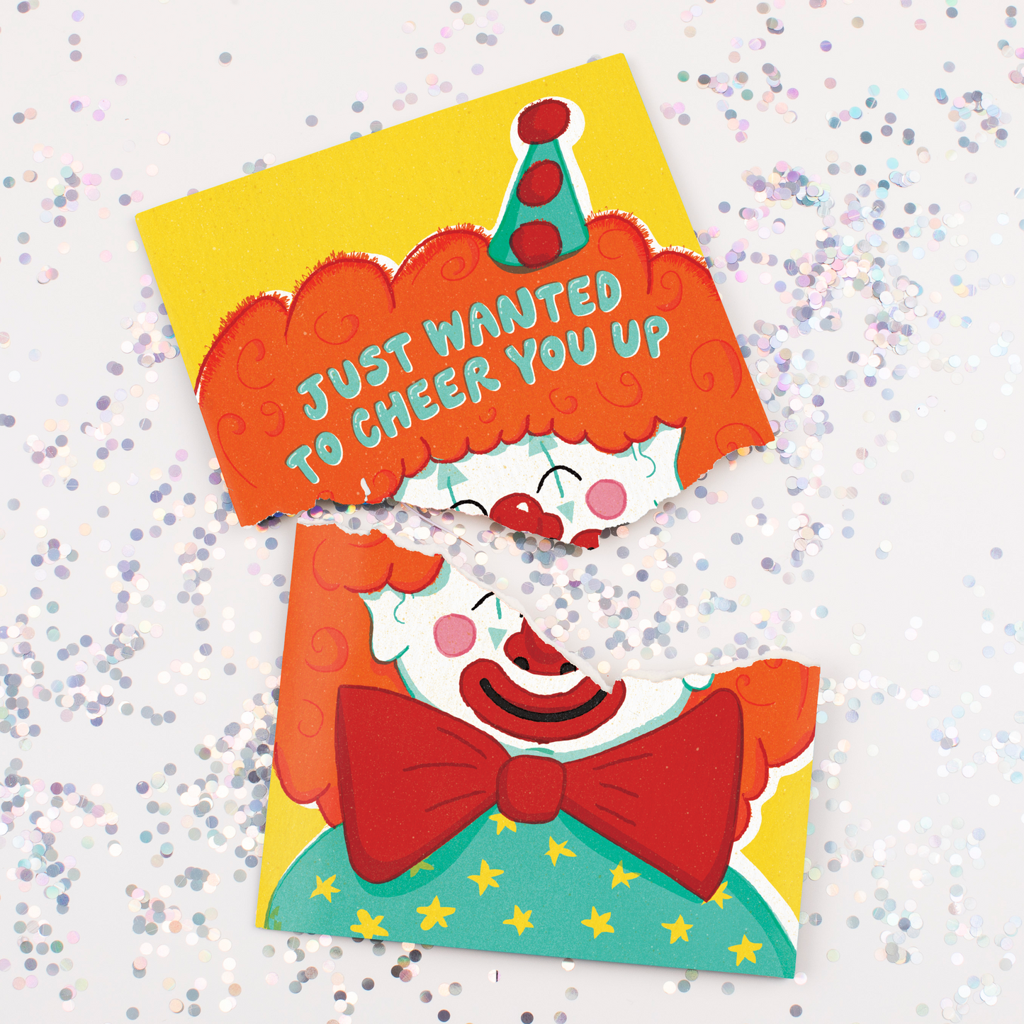 Endless Encouragement Clown Card with Glitter