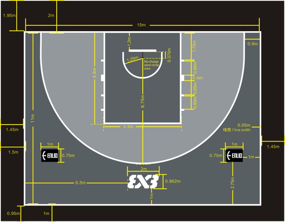Rental Enlio Official FIBA 3x3 Basketball Court