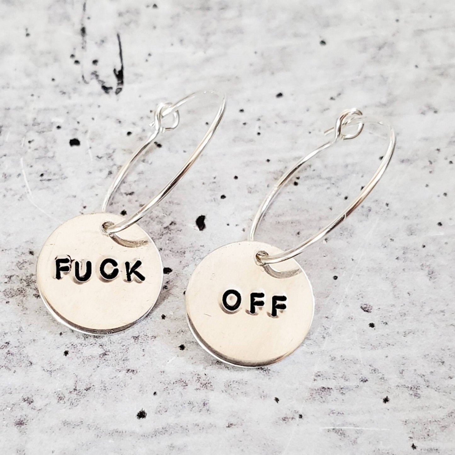 FUCK OFF Hoop Earrings