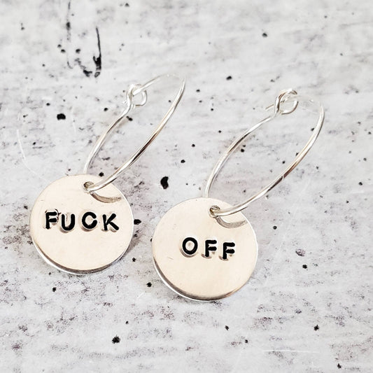 FUCK OFF Hoop Earrings